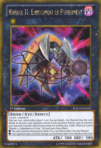 Number 31: Embodiment of Punishment [PGLD-EN024] Gold Secret Rare | Cracking-Singles