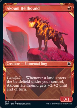 Akoum Hellhound (Showcase) [Zendikar Rising] | Cracking-Singles