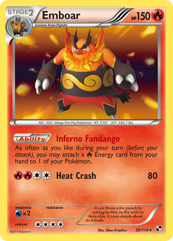 Emboar (20/114) [Black & White: Base Set] | Cracking-Singles