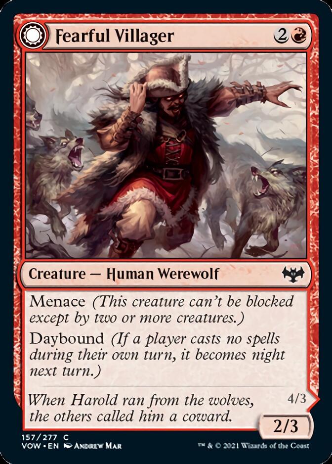 Fearful Villager // Fearsome Werewolf [Innistrad: Crimson Vow] | Cracking-Singles