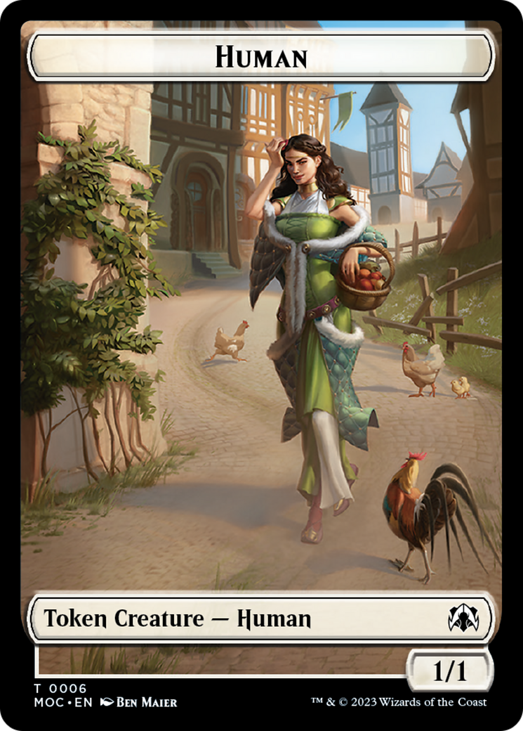 Zombie Knight // Human (6) Double-Sided Token [March of the Machine Commander Tokens] | Cracking-Singles