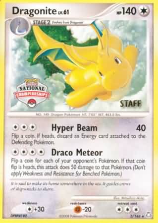 Dragonite (2/146) (National Championship Staff) [Diamond & Pearl: Legends Awakened] | Cracking-Singles