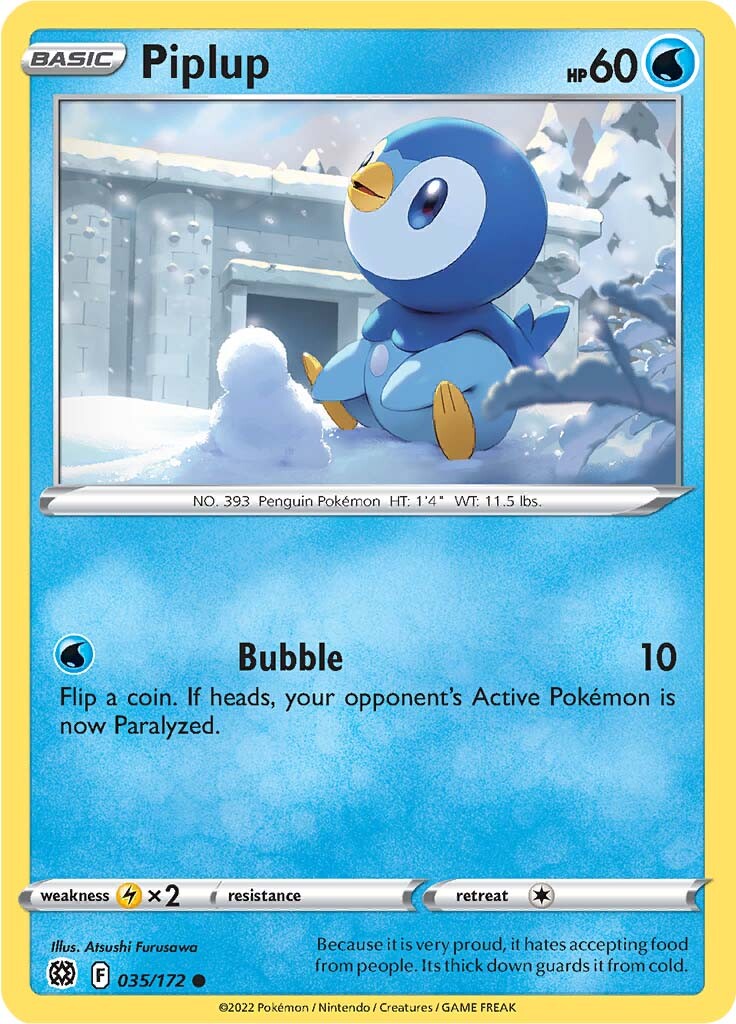 Piplup (035/172) [Sword & Shield: Brilliant Stars] | Cracking-Singles