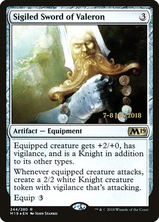 Sigiled Sword of Valeron [Core Set 2019 Promos] | Cracking-Singles