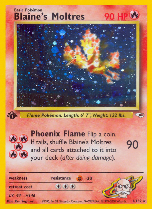 Blaine's Moltres (1/132) [Gym Heroes 1st Edition] | Cracking-Singles