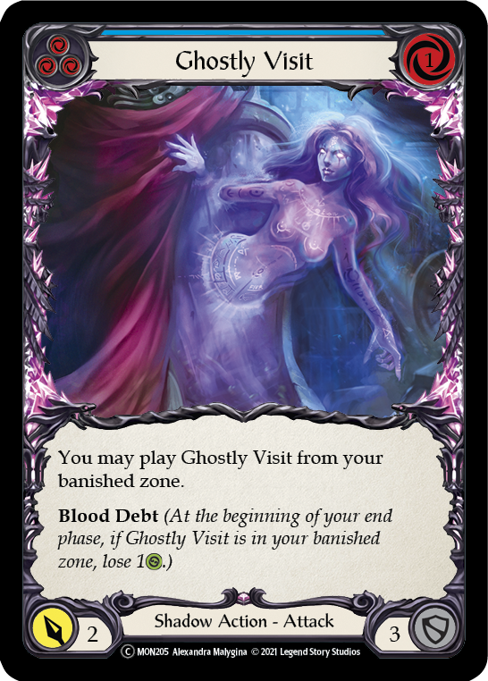 Ghostly Visit (Blue) (Rainbow Foil) [U-MON205-RF] Unlimited Rainbow Foil | Cracking-Singles