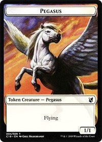 Pegasus // Human Double-sided Token [Commander 2019 Tokens] | Cracking-Singles