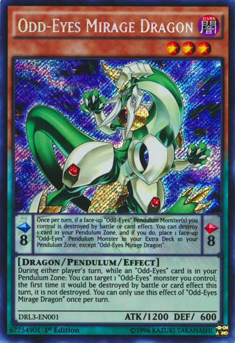 Odd-Eyes Mirage Dragon [DRL3-EN001] Secret Rare | Cracking-Singles