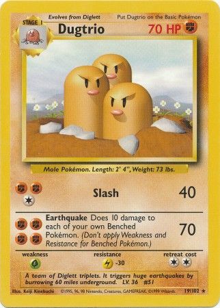 Dugtrio (19/102) [Base Set Unlimited] | Cracking-Singles