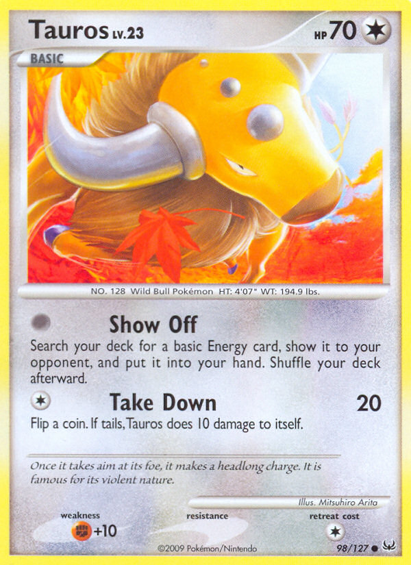 Tauros (98/127) [Platinum: Base Set] | Cracking-Singles