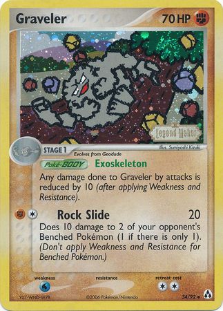 Graveler (34/92) (Stamped) [EX: Legend Maker] | Cracking-Singles