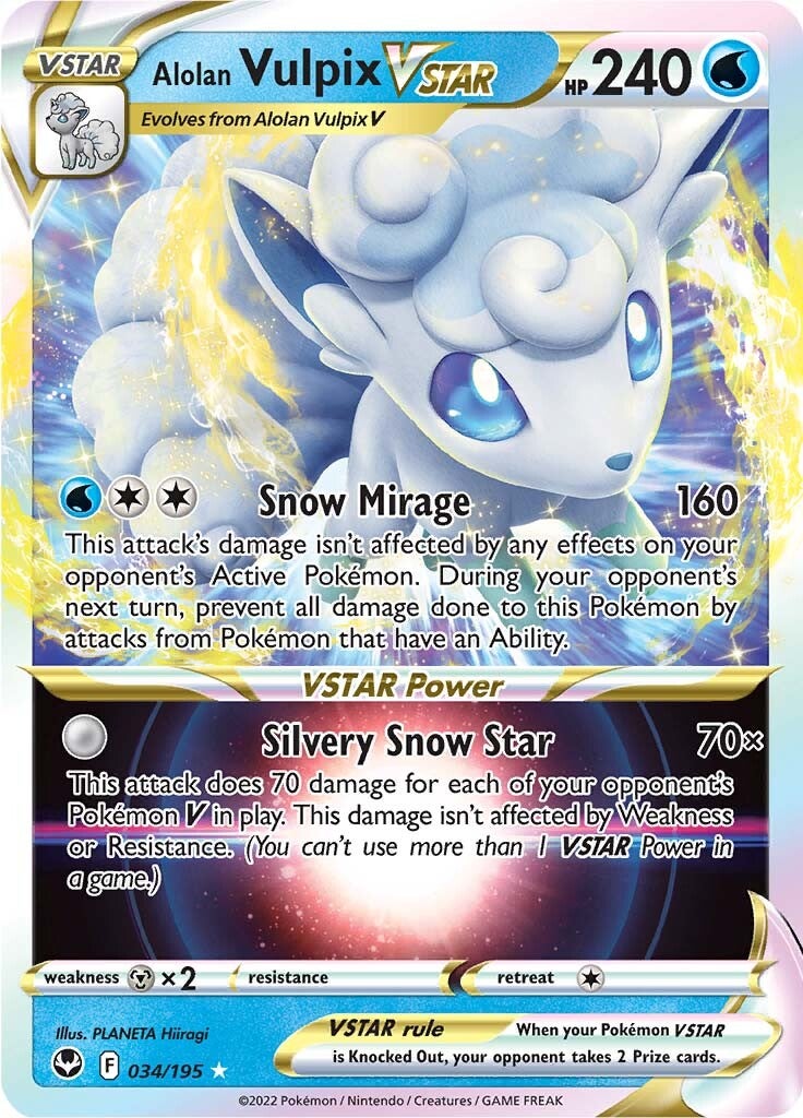 Alolan Vulpix VSTAR (034/195) [Sword & Shield: Silver Tempest] | Cracking-Singles