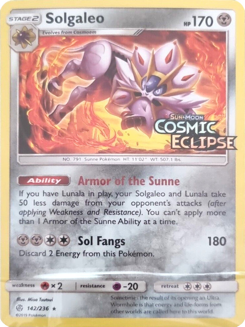 Solgaleo (142/236) (Cosmic Eclipse Stamped) [Sun & Moon: Cosmic Eclipse] | Cracking-Singles