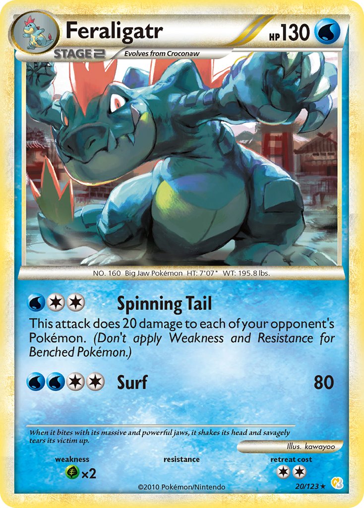 Feraligatr (20/123) (Theme Deck Exclusive) [HeartGold & SoulSilver: Base Set] | Cracking-Singles