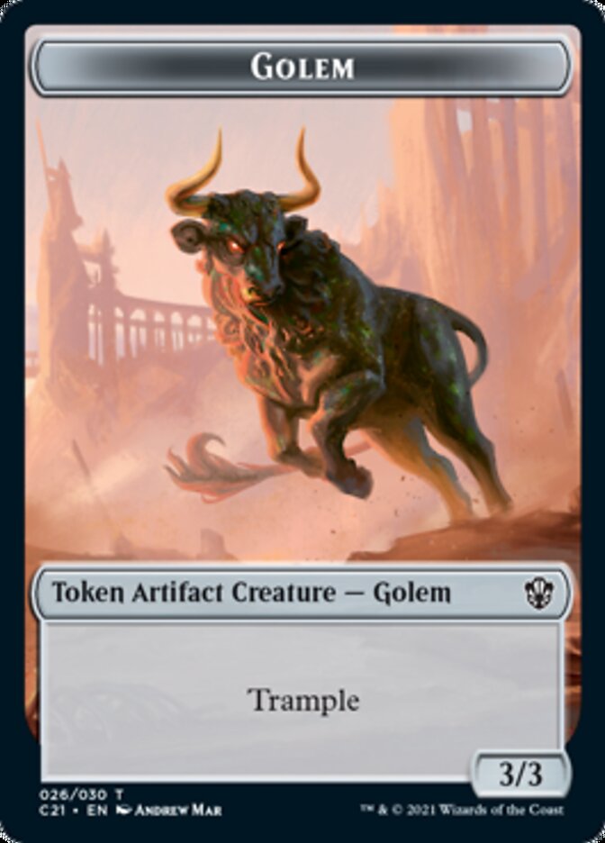 Golem // Thopter Token (026/030) [Commander 2021 Tokens] | Cracking-Singles