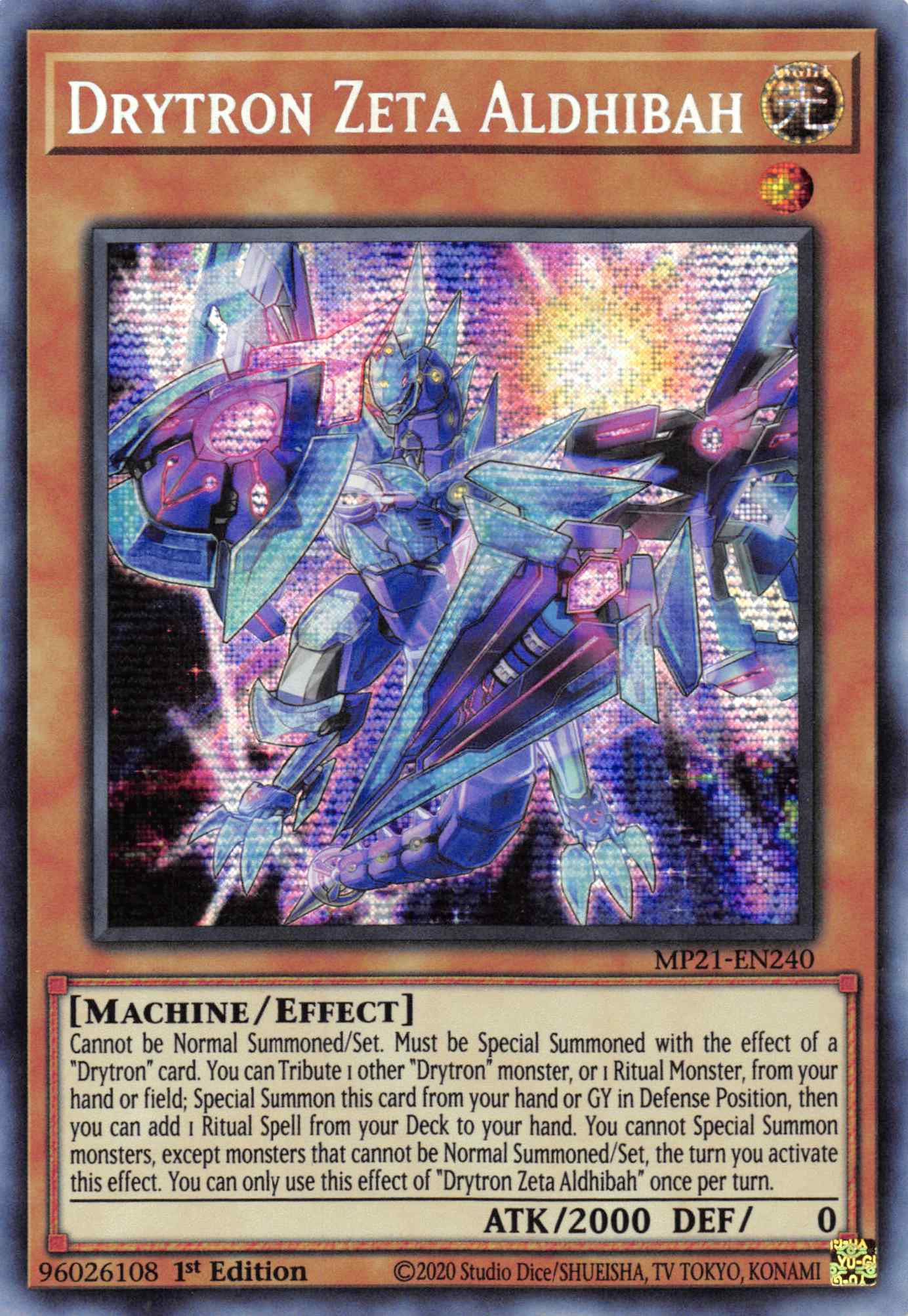 Drytron Zeta Aldhibah [MP21-EN240] Prismatic Secret Rare | Cracking-Singles