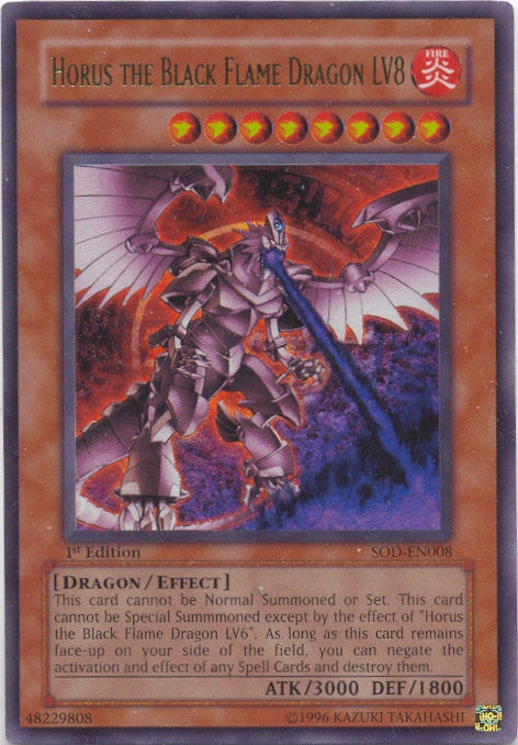 Horus the Black Flame Dragon LV8 [SOD-EN008] Ultra Rare | Cracking-Singles