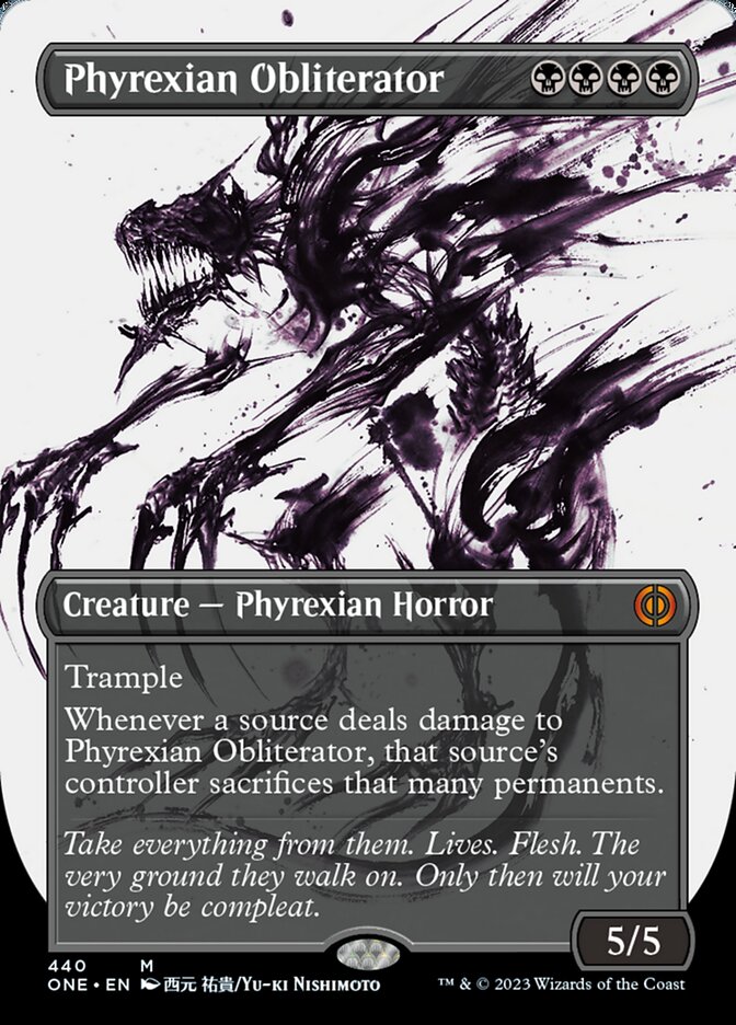 Phyrexian Obliterator (Borderless Ichor Step-and-Compleat Foil) [Phyrexia: All Will Be One] | Cracking-Singles