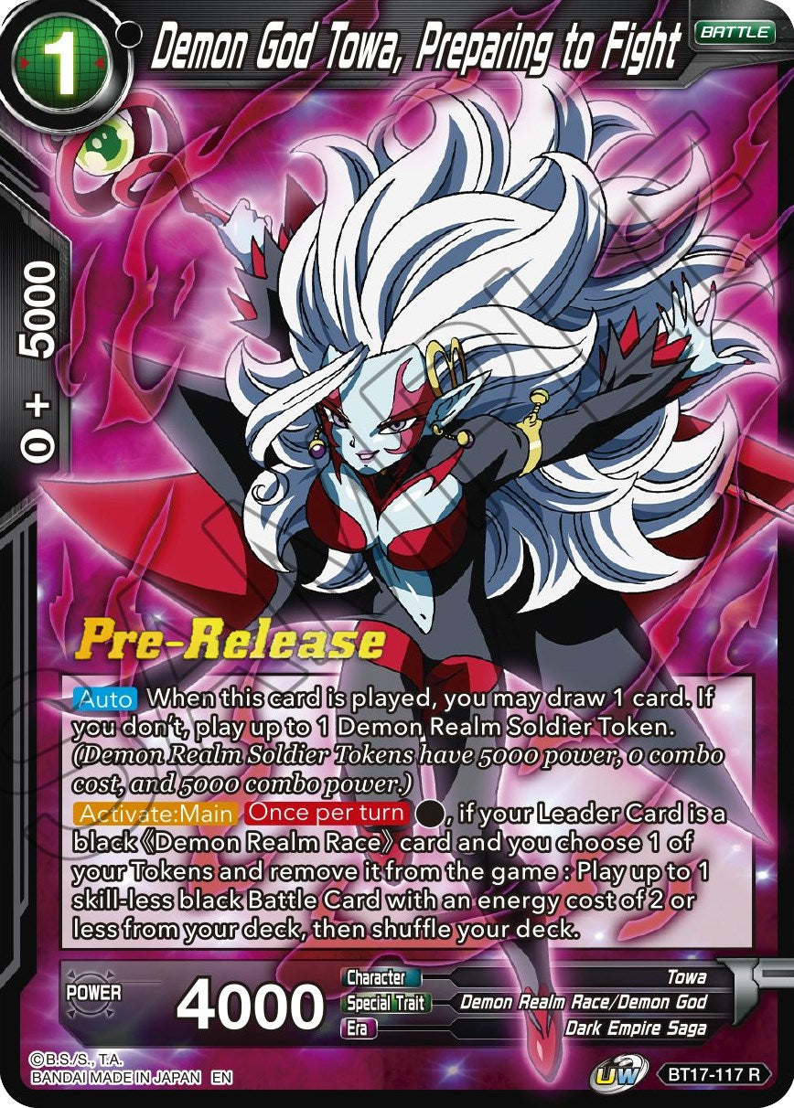 Demon God Towa, Preparing to Fight (BT17-117) [Ultimate Squad Prerelease Promos] | Cracking-Singles