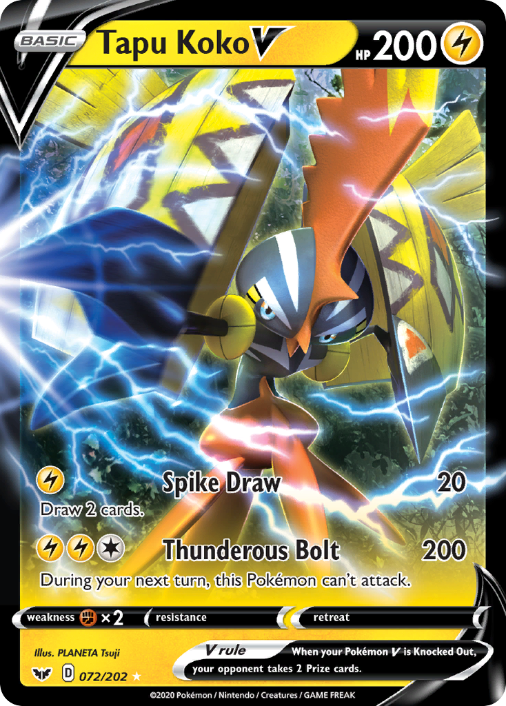 Tapu Koko V (072/202) [Sword & Shield: Base Set] | Cracking-Singles