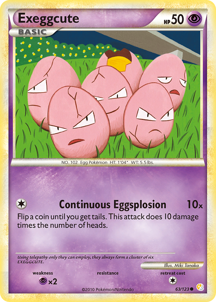 Exeggcute (63/123) [HeartGold & SoulSilver: Base Set] | Cracking-Singles