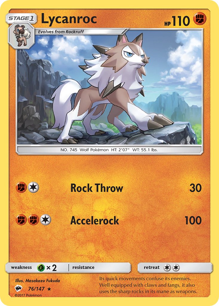 Lycanroc (76/147) (Theme Deck Exclusive) [Sun & Moon: Burning Shadows] | Cracking-Singles