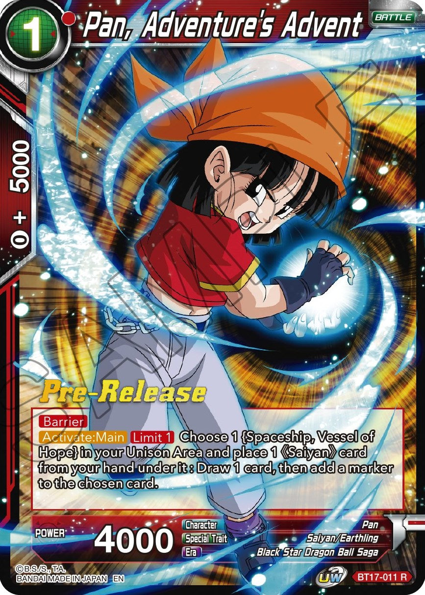 Pan, Adventure's Advent (BT17-011) [Ultimate Squad Prerelease Promos] | Cracking-Singles