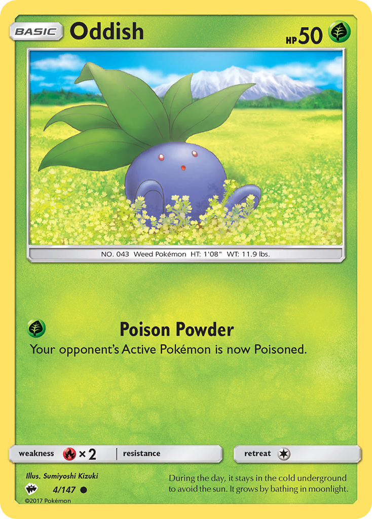 Oddish (4/147) [Sun & Moon: Burning Shadows] | Cracking-Singles