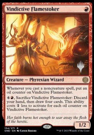 Vindictive Flamestoker (Promo Pack) [Phyrexia: All Will Be One Promos] | Cracking-Singles