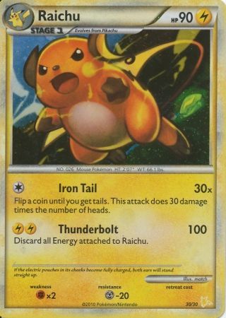 Raichu (30/30) [HeartGold & SoulSilver: Trainer Kit - Raichu] | Cracking-Singles