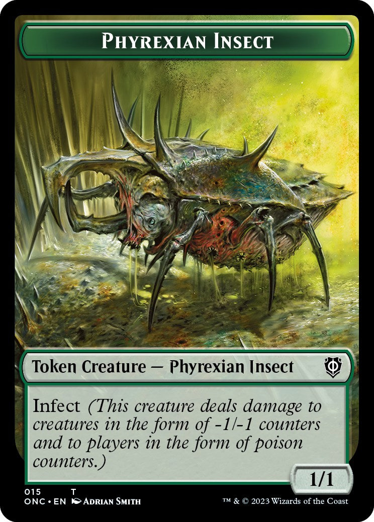 Phyrexian Mite // Phyrexian Insect Double-Sided Token [Phyrexia: All Will Be One Commander Tokens] | Cracking-Singles