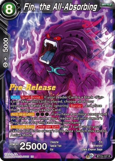 Fin, the All-Absorbing (BT15-127) [Saiyan Showdown Prerelease Promos] | Cracking-Singles