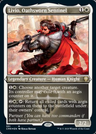 Livio, Oathsworn Sentinel (Foil Etched) [Commander Legends] | Cracking-Singles