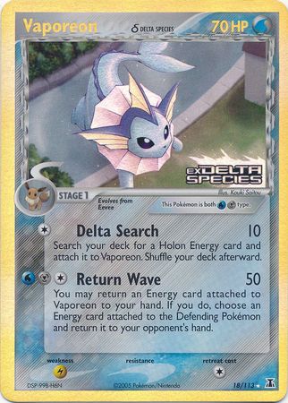 Vaporeon (18/113) (Delta Species) (Stamped) [EX: Delta Species] | Cracking-Singles