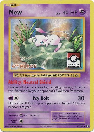 Mew (53/108) (League Promo 4th Place) [XY: Evolutions] | Cracking-Singles