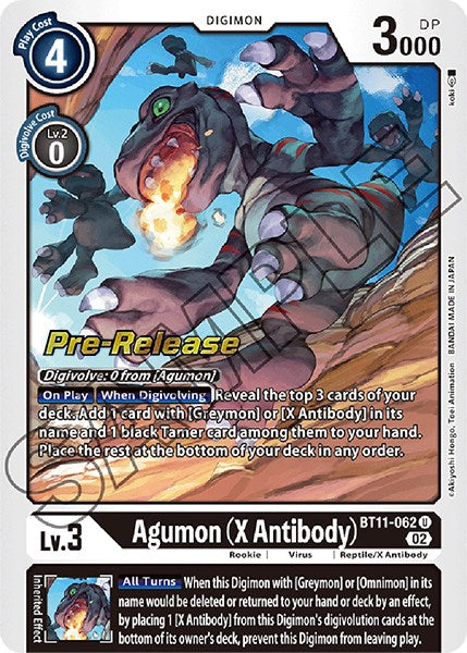 Agumon (X Antibody) [BT11-062] [Dimensional Phase Pre-Release Promos] | Cracking-Singles