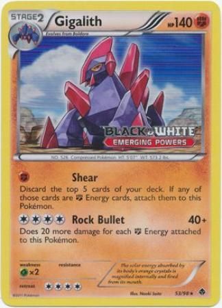 Gigalith (53/98) (Prerelease Promo) [Black & White: Black Star Promos] | Cracking-Singles