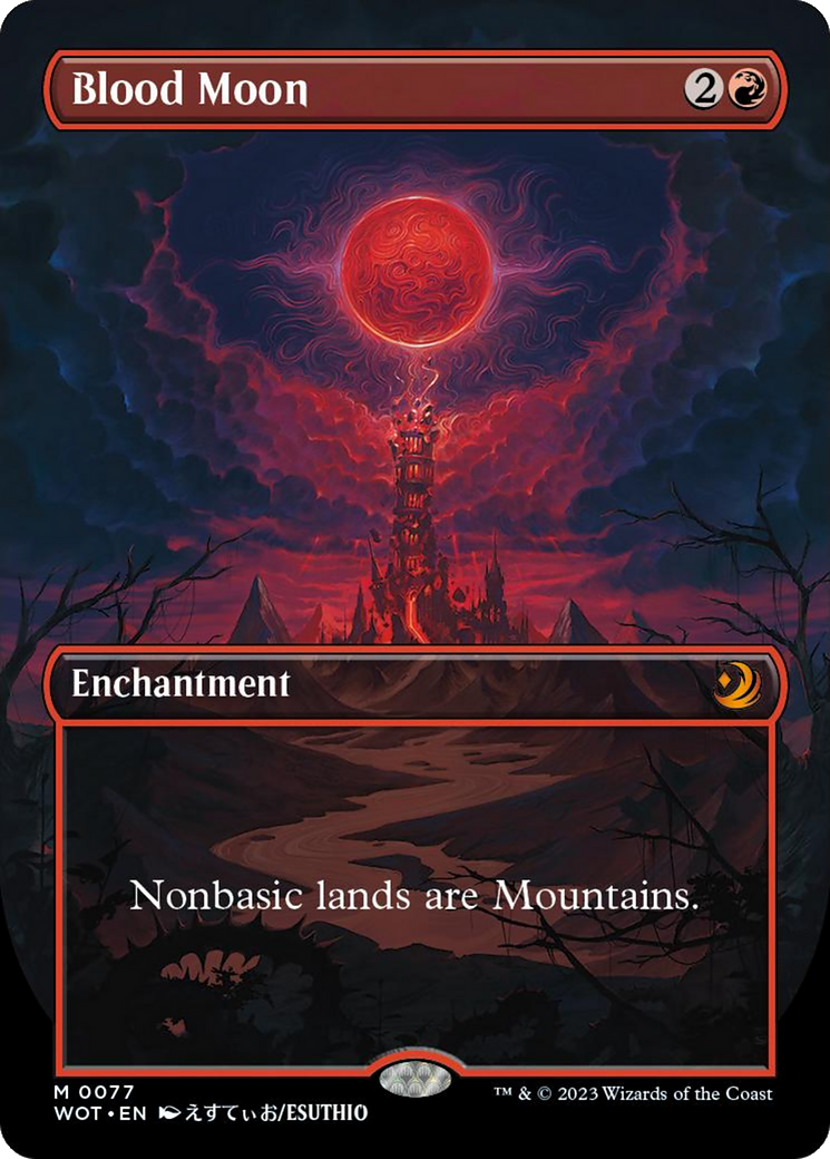 Blood Moon (Anime Borderless) [Wilds of Eldraine: Enchanting Tales] | Cracking-Singles