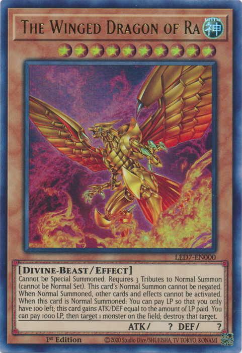 The Winged Dragon of Ra (Alternate Art) [LED7-EN000] Ultra Rare | Cracking-Singles