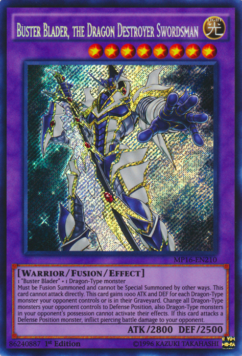 Buster Blader, the Dragon Destroyer Swordsman [MP16-EN210] Secret Rare | Cracking-Singles