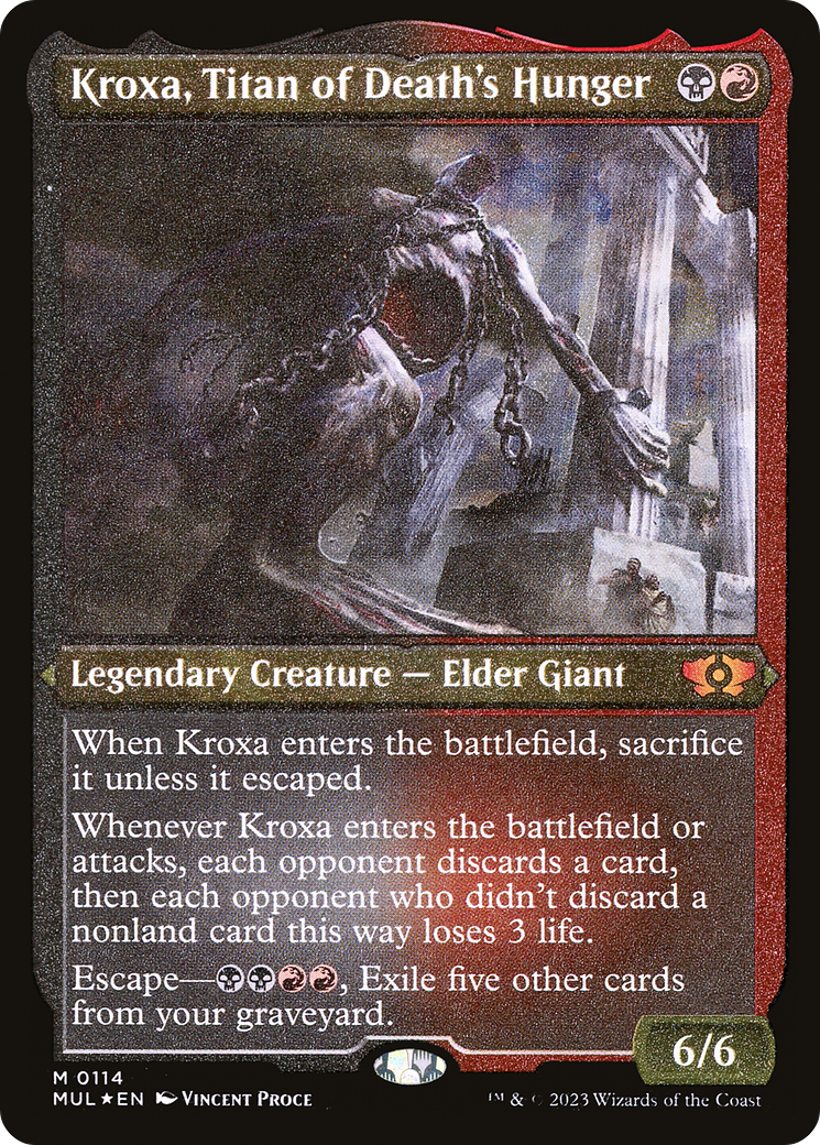 Kroxa, Titan of Death's Hunger (Foil Etched) [Multiverse Legends] | Cracking-Singles