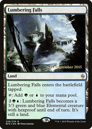 Lumbering Falls [Battle for Zendikar Prerelease Promos] | Cracking-Singles