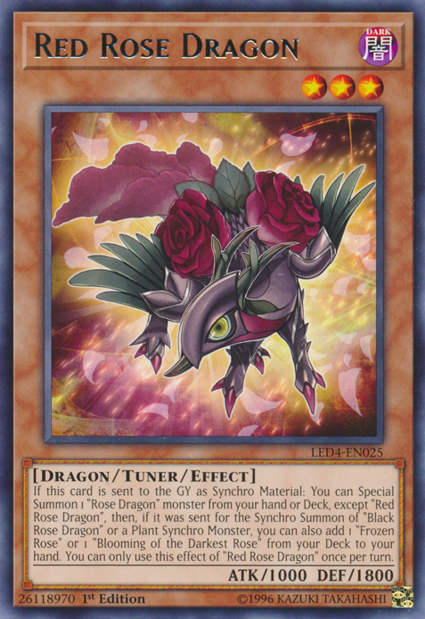 Red Rose Dragon [LED4-EN025] Rare | Cracking-Singles