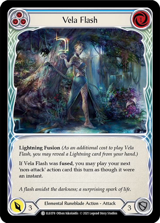 Vela Flash (Blue) [ELE078] (Tales of Aria)  1st Edition Rainbow Foil | Cracking-Singles