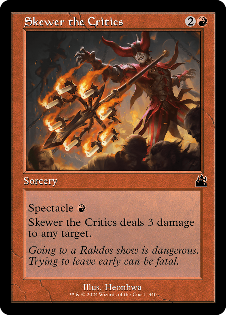 Skewer the Critics (Retro Frame) [Ravnica Remastered] | Cracking-Singles