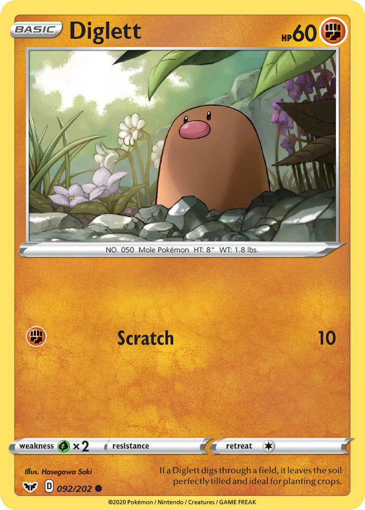 Diglett (092/202) [Sword & Shield: Base Set] | Cracking-Singles