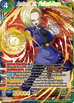 Android 18, Full of Rage (Gold Stamped) [P-172] | Cracking-Singles