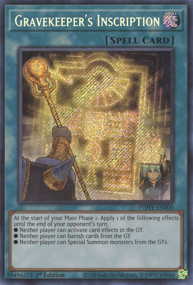 Gravekeeper's Inscription [PHHY-EN000] Secret Rare | Cracking-Singles