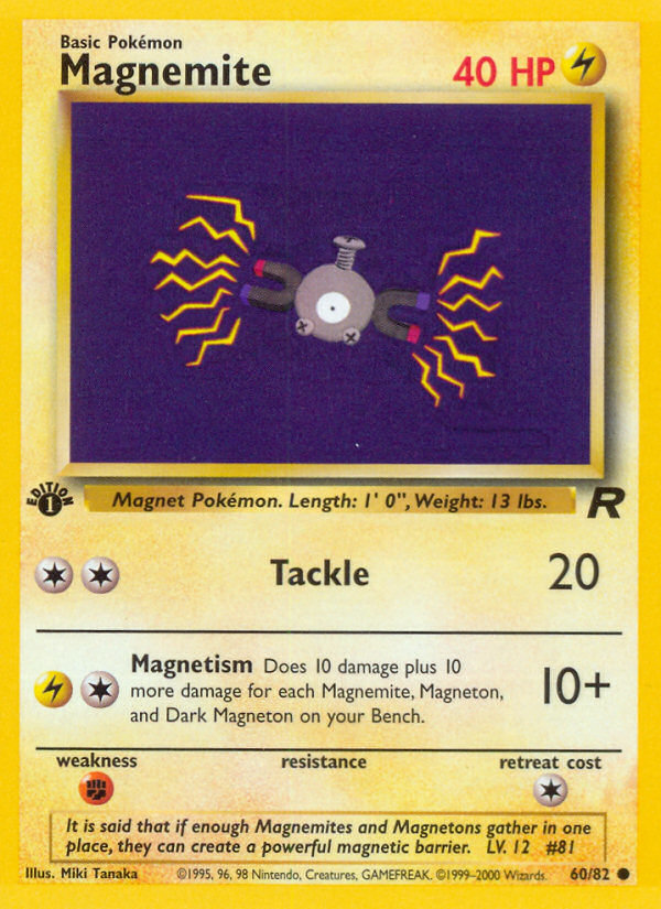 Magnemite (60/82) [Team Rocket 1st Edition] | Cracking-Singles