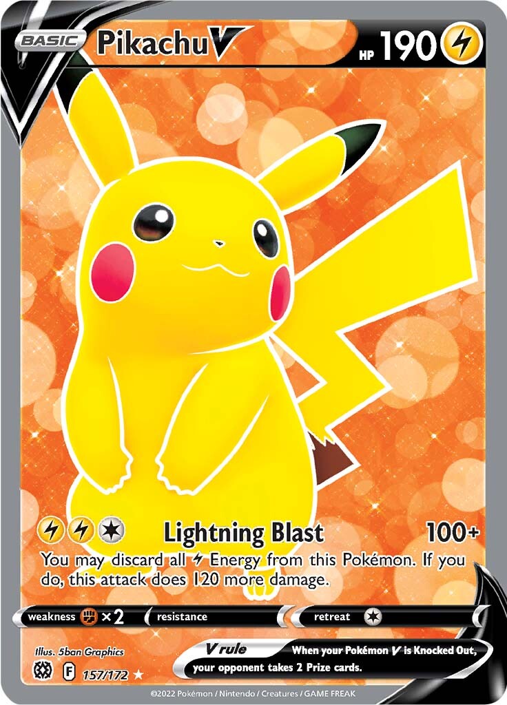 Pikachu V (157/172) [Sword & Shield: Brilliant Stars] | Cracking-Singles